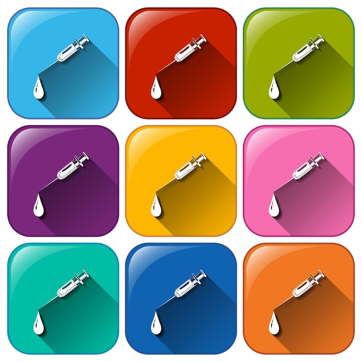 Vector Gratis buttons with injections