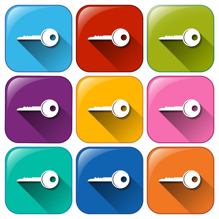 Vector Gratis buttons with keys