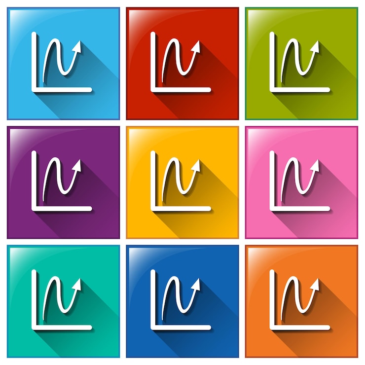 Vector Gratis buttons with line graphs