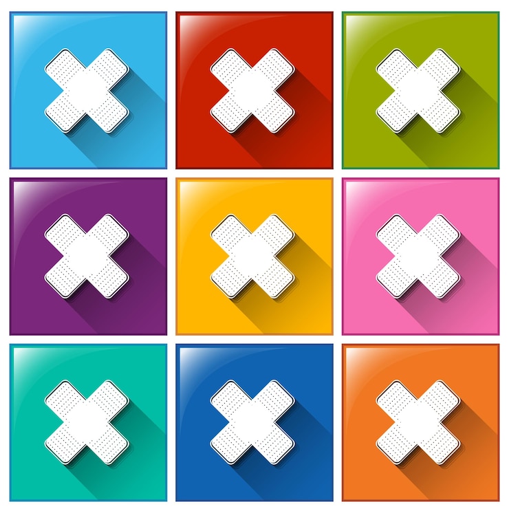 Vector Gratis buttons with medical bandages