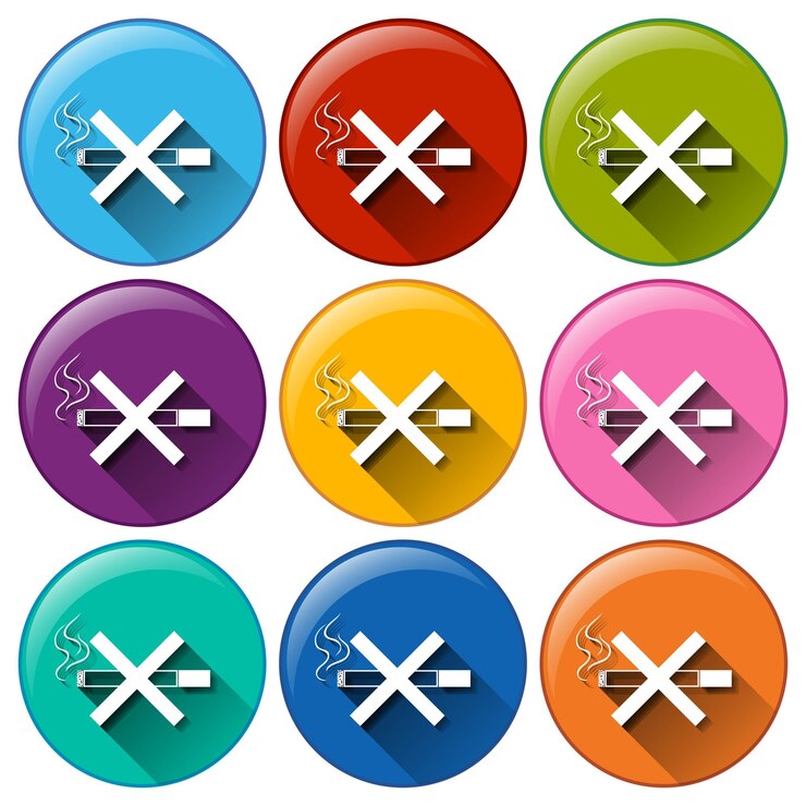 Vector Gratis buttons with no smoking signs