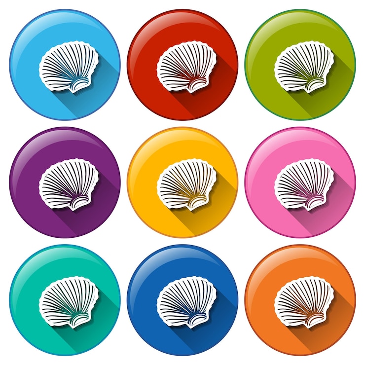 Vector Gratis buttons with seashells