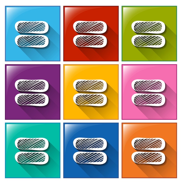 Vector Gratis buttons with the equal sign