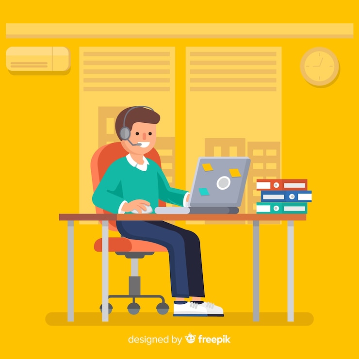 Vector Gratis call center agent concept