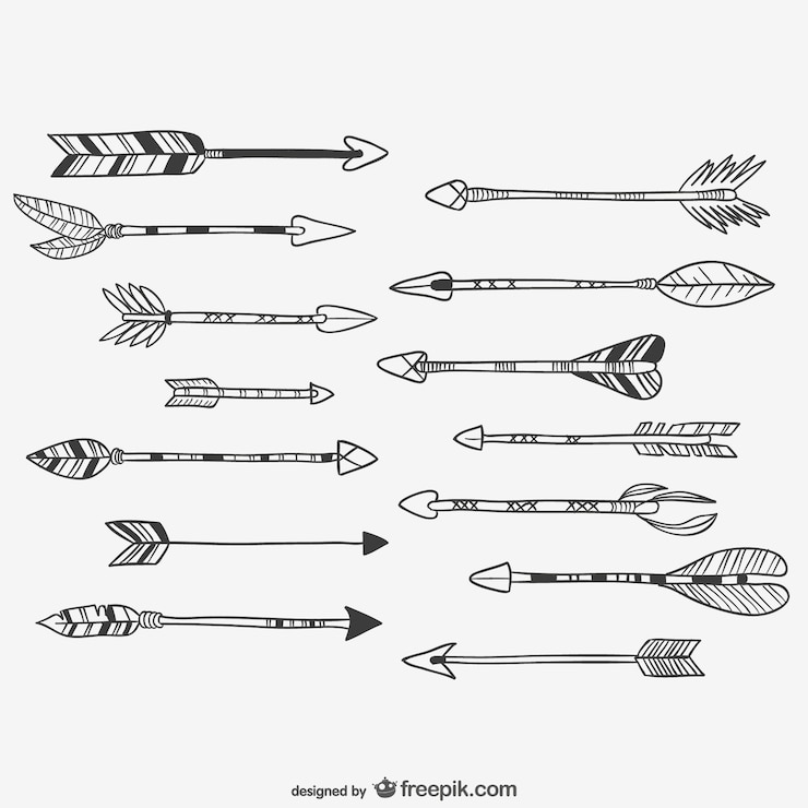 Vector Gratis calligraphic arrows