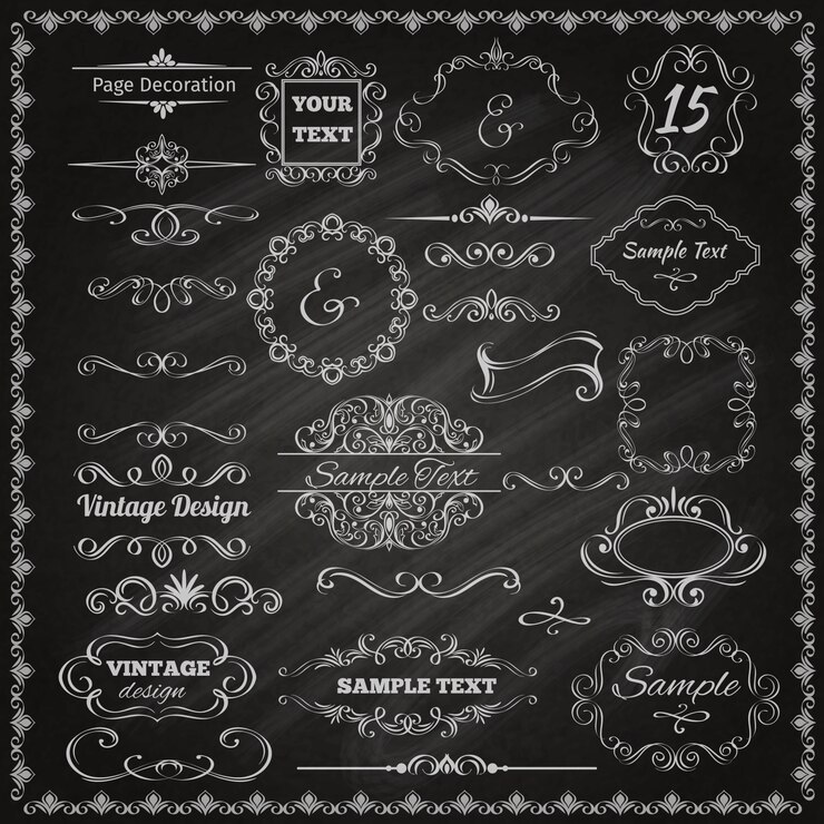 Vector Gratis calligraphic design elements