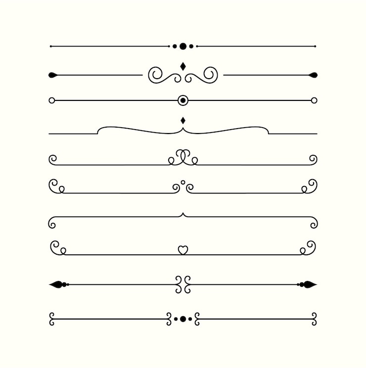Vector Gratis calligraphic ornamental line divider collection