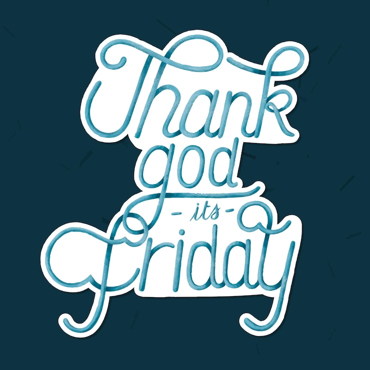 Vector Gratis calligraphy sticker vector thank god it's friday