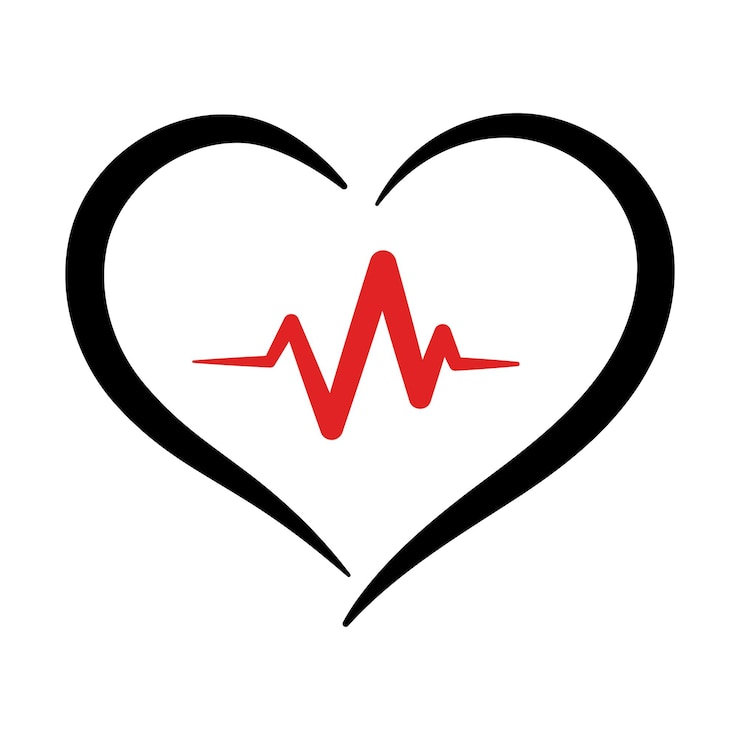 Vector Gratis calligraphy style heart with hearbeat