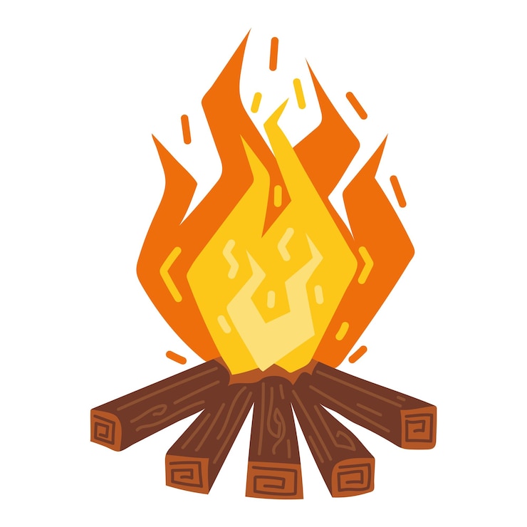 Vector Gratis campfire flame icon vector isolated