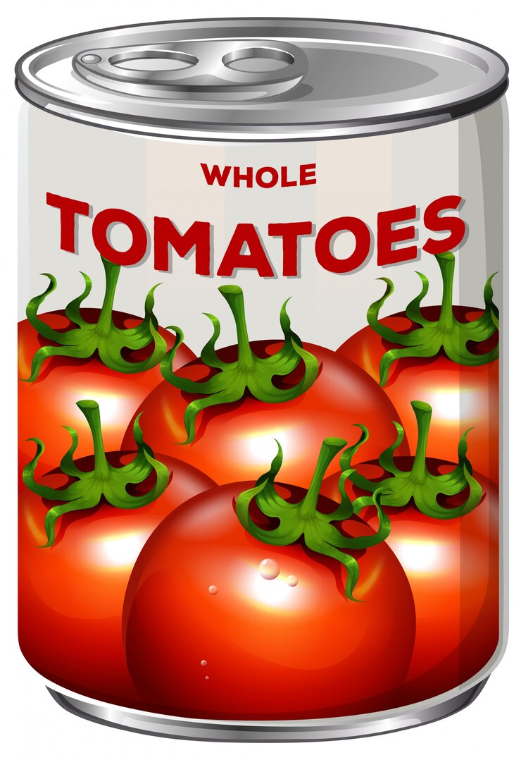 Vector Gratis can of whole tomatoes