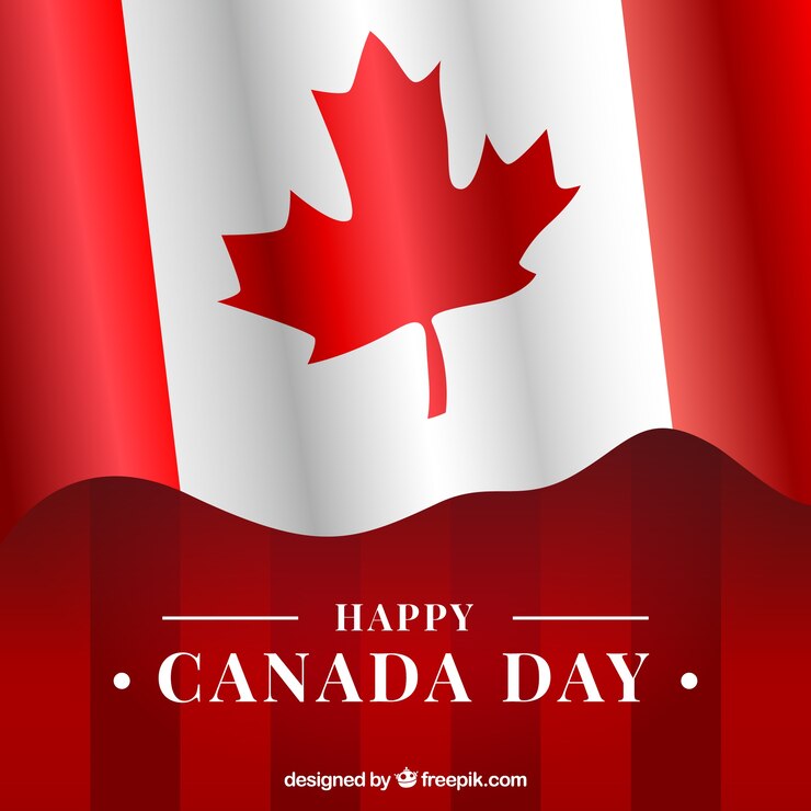 Vector Gratis canada day background with canadian flag