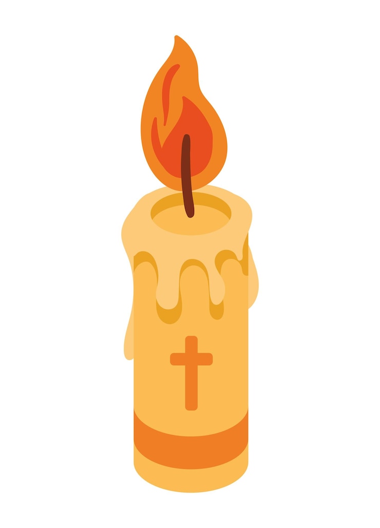 Vector Gratis candle wax with cross icon