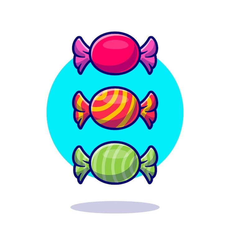 Vector Gratis candy wrapper cartoon icon illustration.