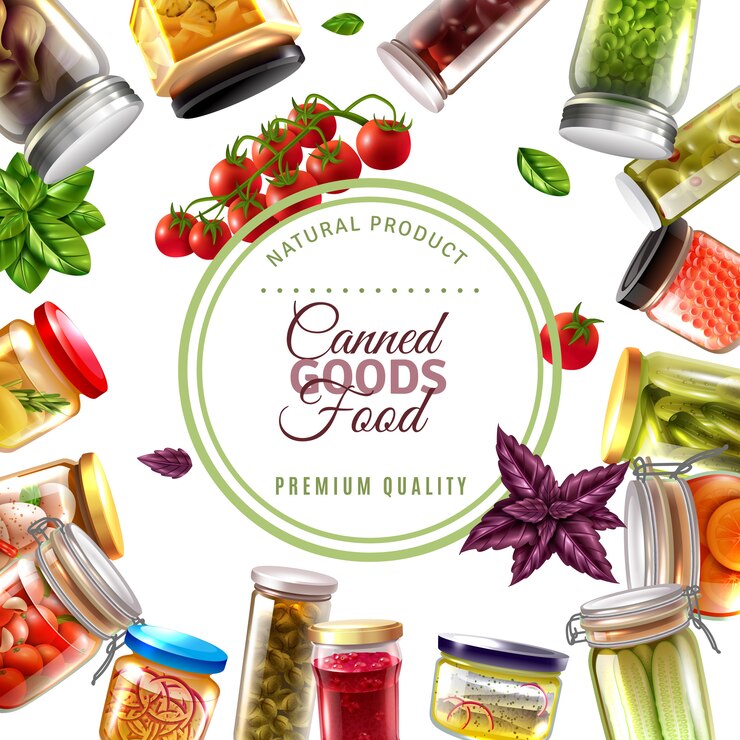Vector Gratis canned food frame illustration