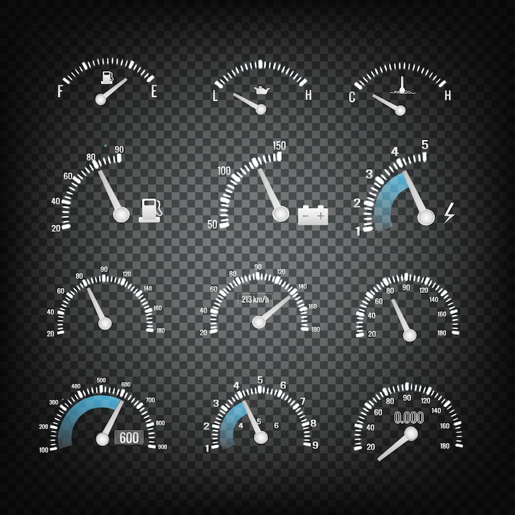 Vector Gratis car dashboard control panel elements collection