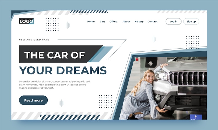 Vector Gratis car dealer business landing page template