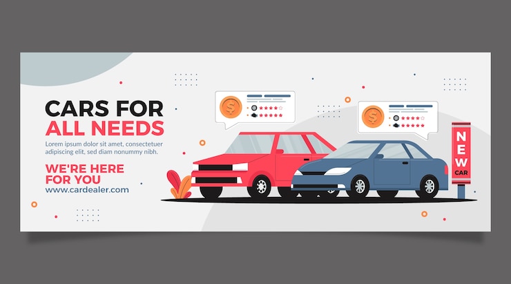 Vector Gratis car dealer business social media cover template