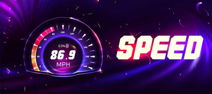 Vector Gratis car glowing speedometer for auto panel
