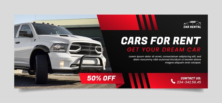 Vector Gratis car rental service facebook cover template