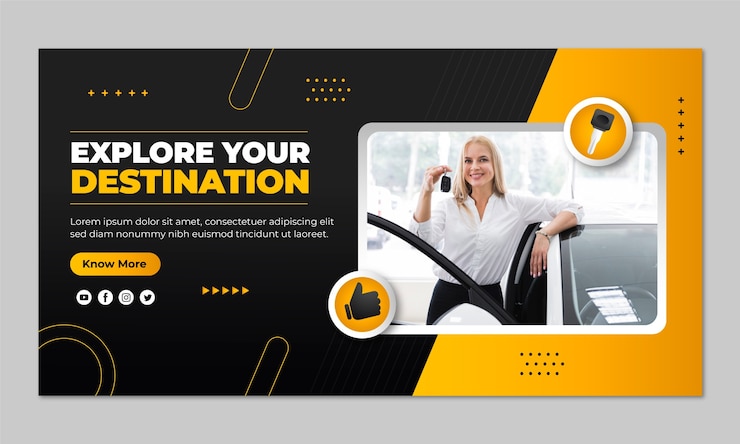 Vector Gratis car rental service facebook template