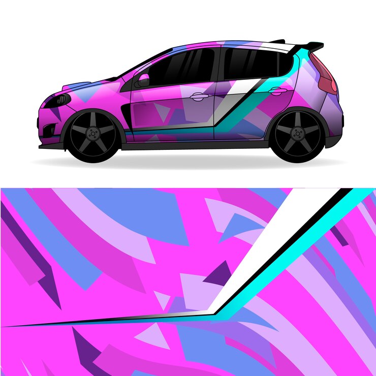 Vector Gratis car wrap geometric design