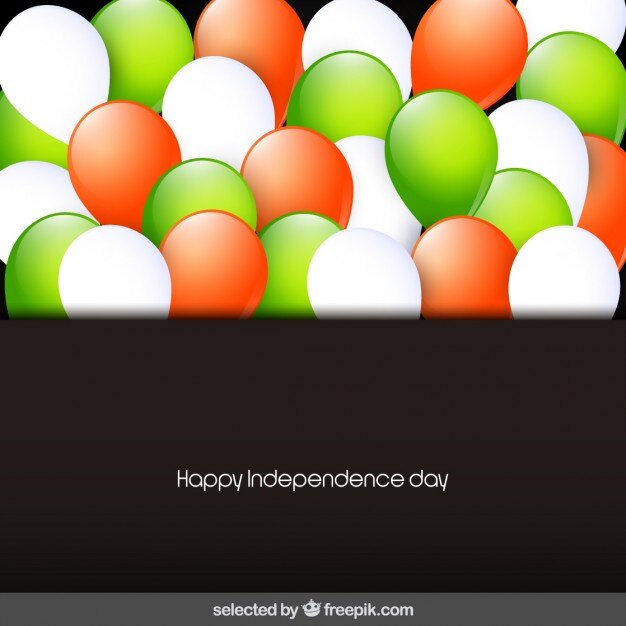 Vector Gratis card of india independece day with balloons
