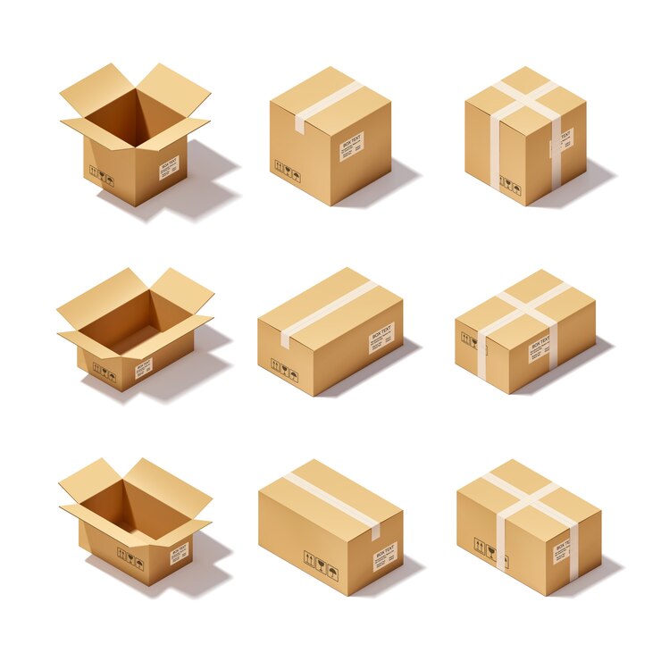 Vector Gratis cardboard box set