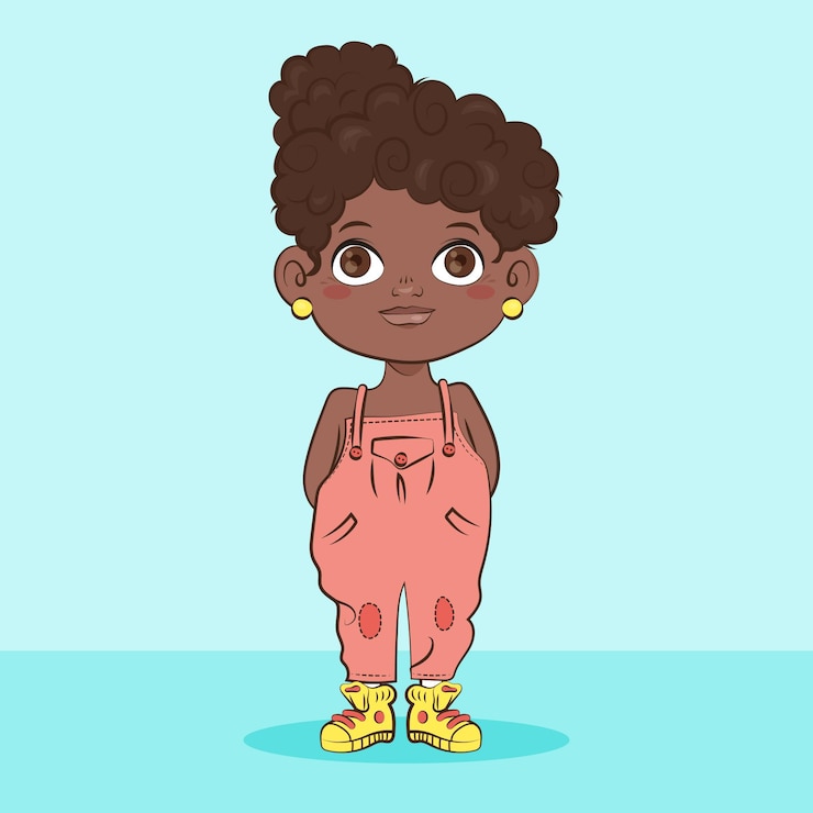Vector Gratis cartoon african american girl