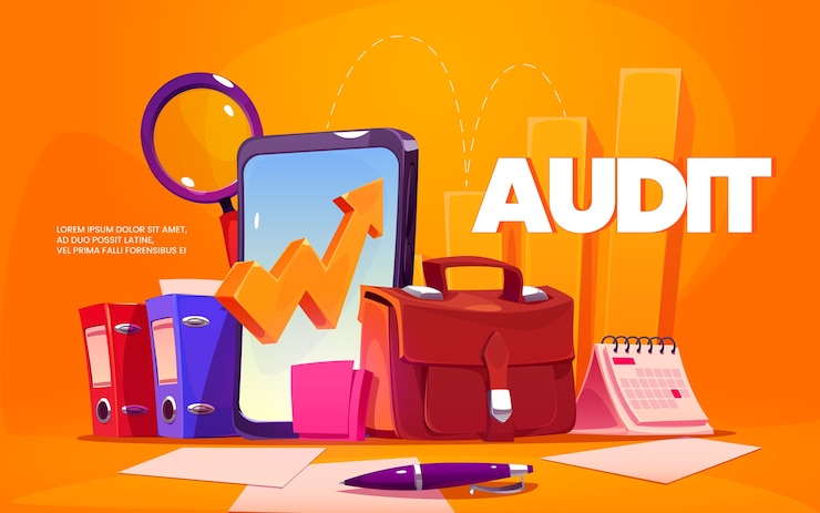 Vector Gratis cartoon audit banner design