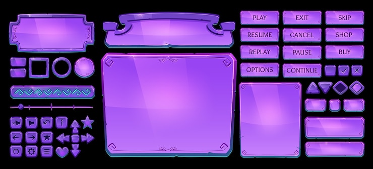 Vector Gratis cartoon crystal ui design set