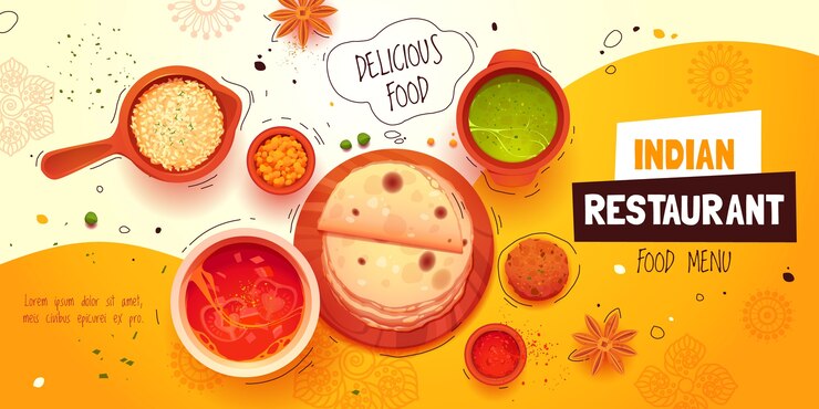 Vector Gratis cartoon indian restaurant background