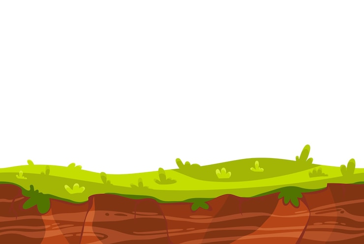 Vector Gratis cartoon landscape ground with green grass for game user interface  illustration