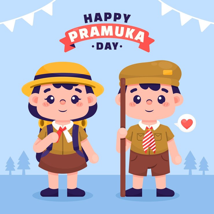Vector Gratis cartoon pramuka day illustration
