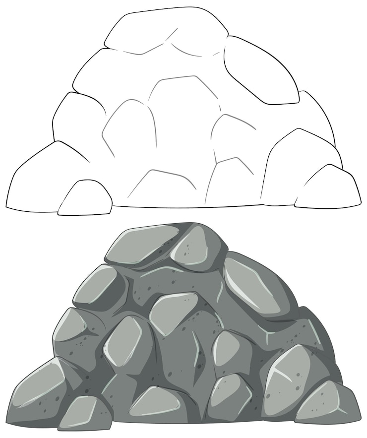 Vector Gratis cartoon rock pile illustration