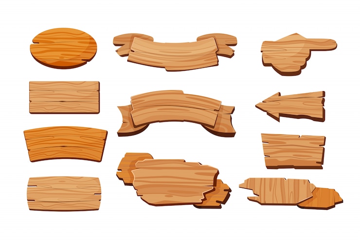 Vector Gratis cartoon set of wooden signboards