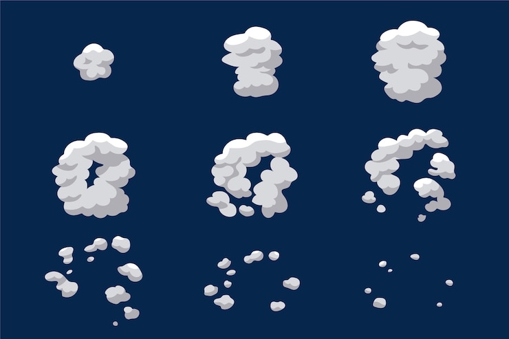 Vector Gratis cartoon smoke element animation frames