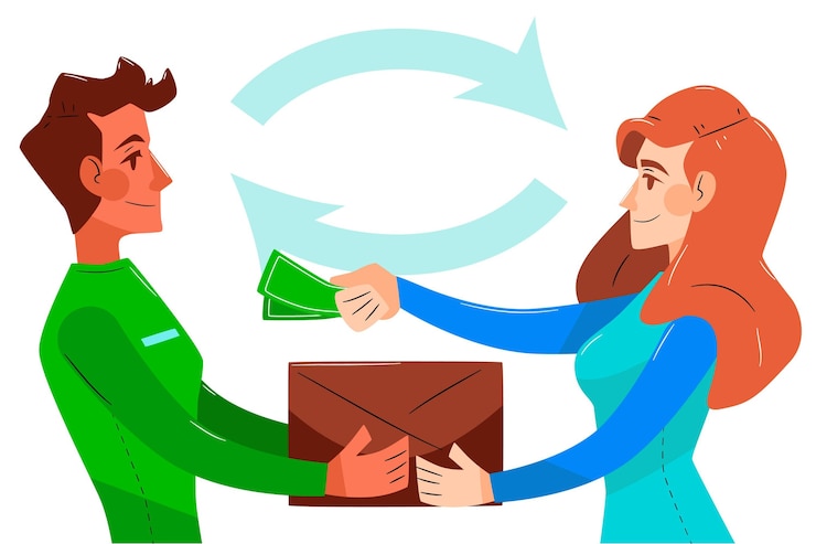 Vector Gratis cash on delivery concept illustration