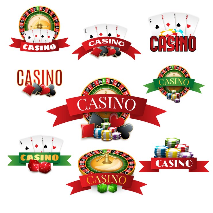 Vector Gratis casino emblems set