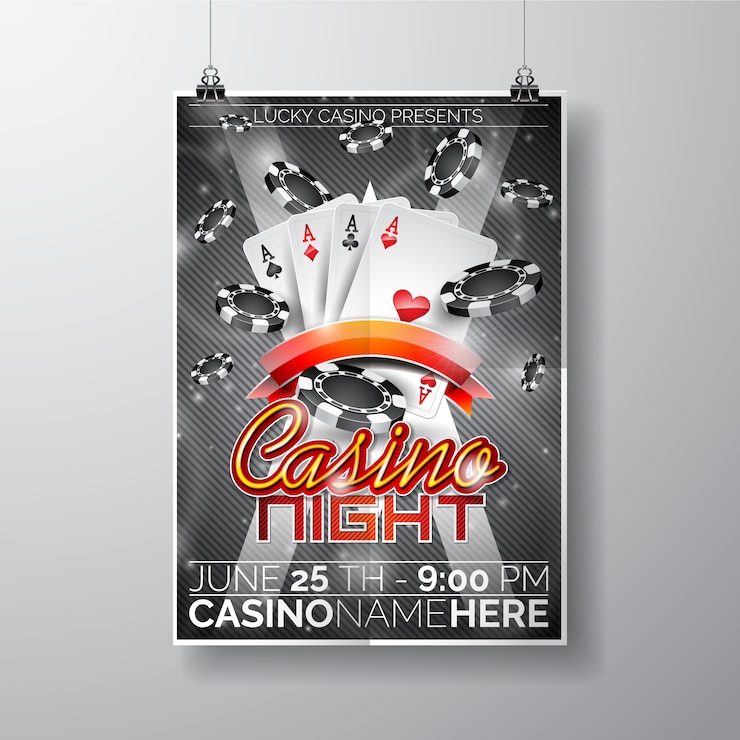Vector Gratis casino night poster template
