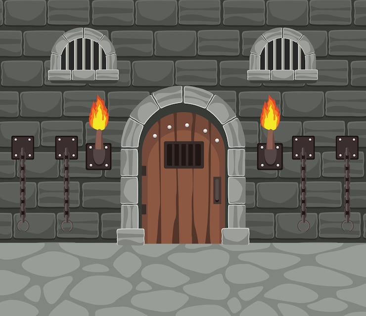 Vector Gratis castle door and chains