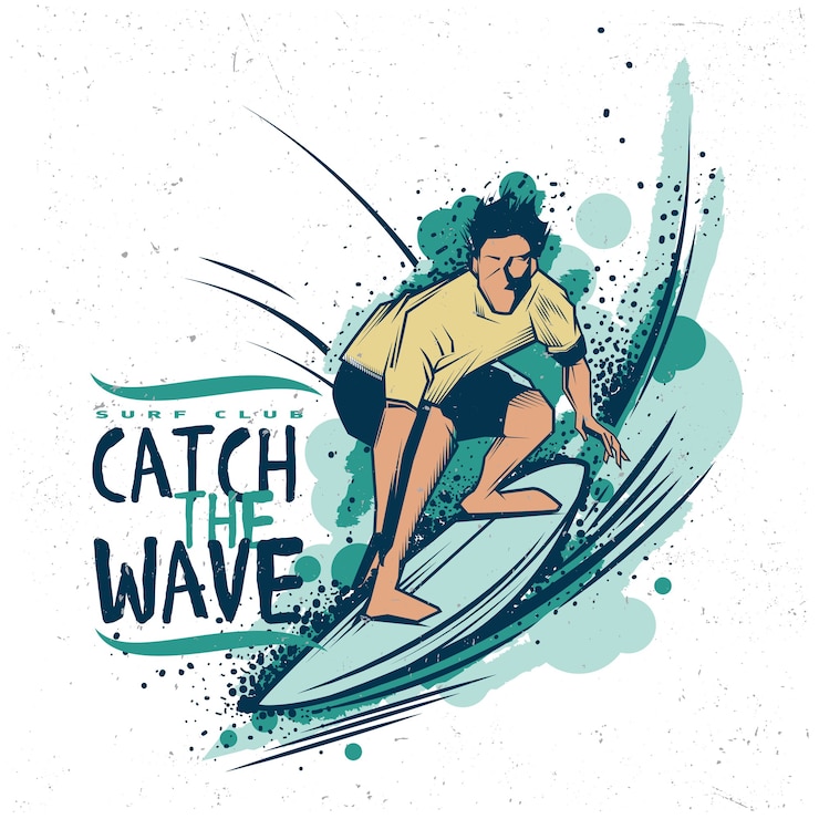 Vector Gratis catch the wave illustration