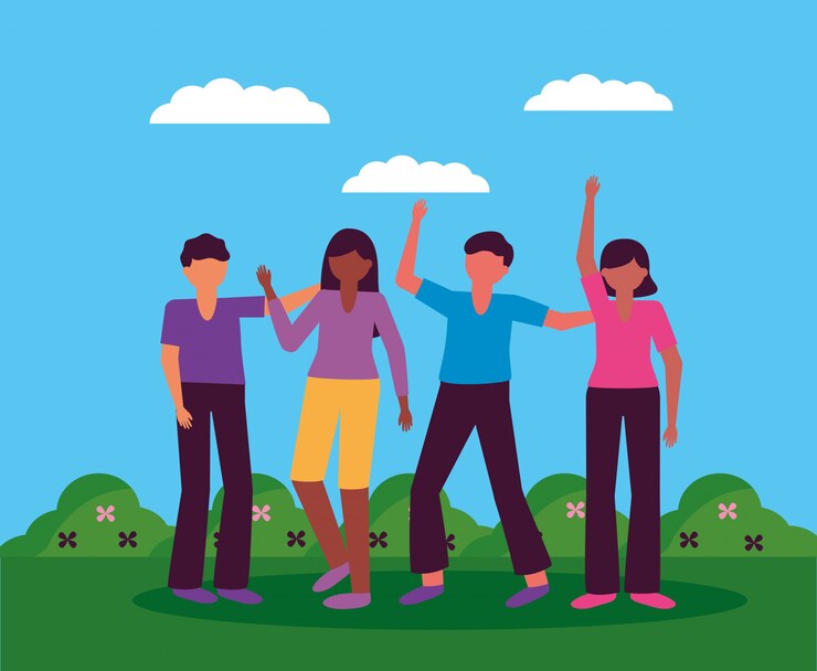 Vector Gratis celebrating happy young people design