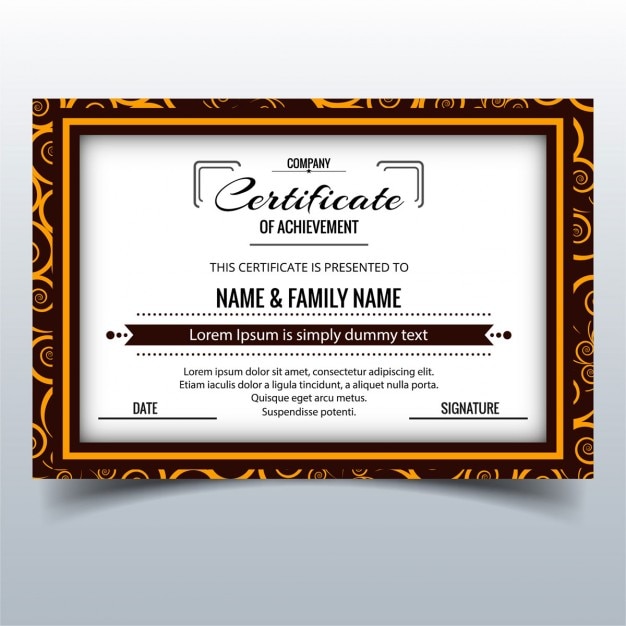Vector Gratis certificate with an ornamental frame