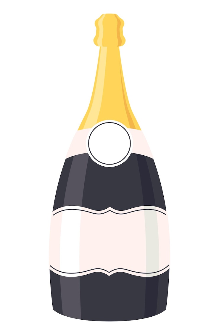 Vector Gratis champagne bottle black design