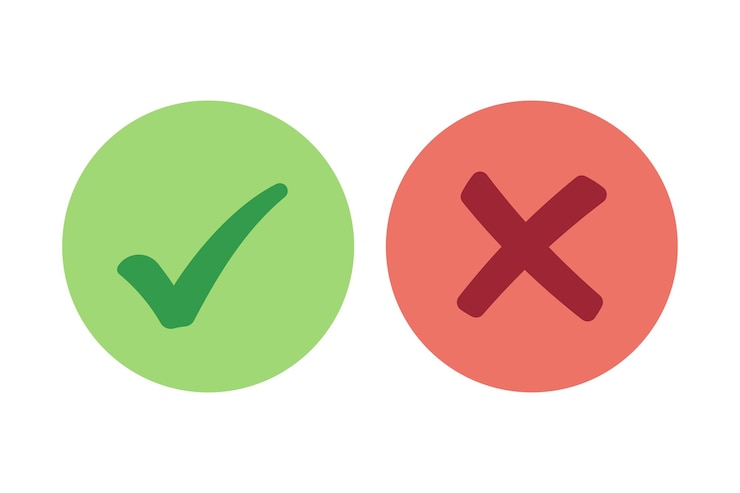 Vector Gratis check and cross circles