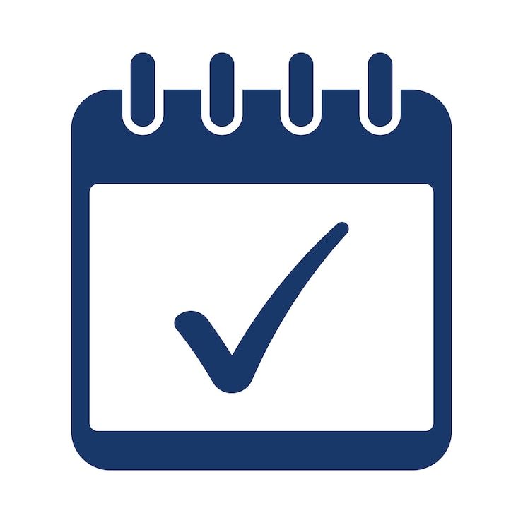 Vector Gratis check mark calendar glyph style