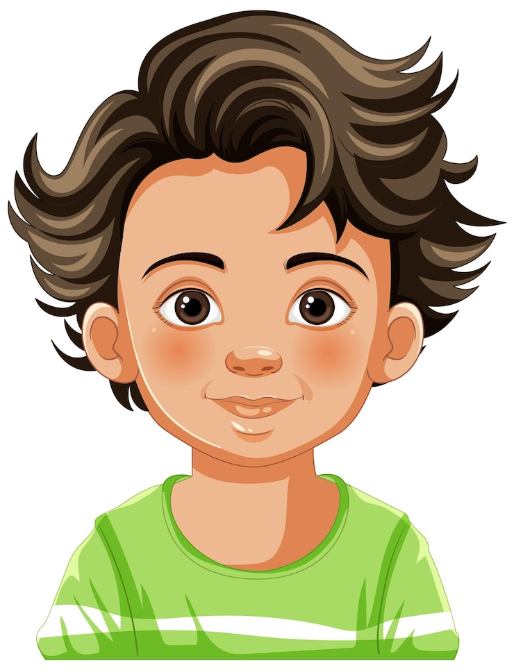 Vector Gratis cheerful boy with a playful smile