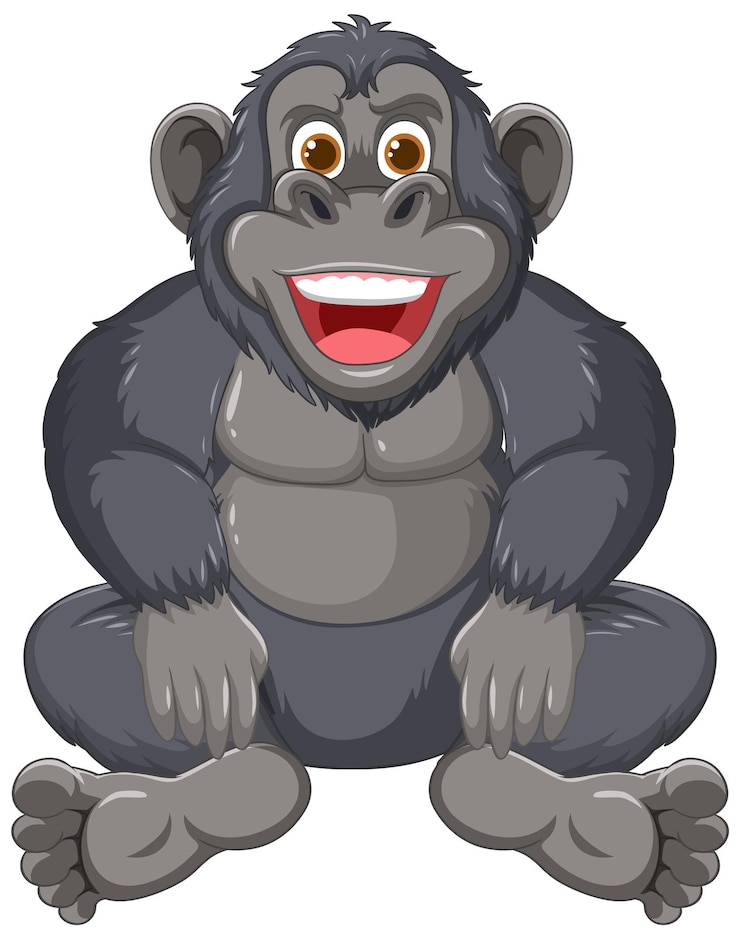 Vector Gratis cheerful cartoon gorilla sitting