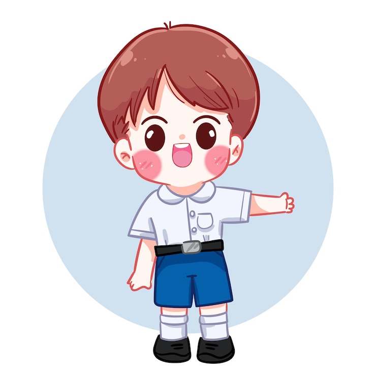 Vector Gratis cheerful school boy cartoon illustration